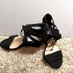 New (no box) Lane Bryant Black Wedge Sandals 8W